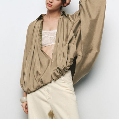 Women's lightweight oversized silk jacket NOVAE