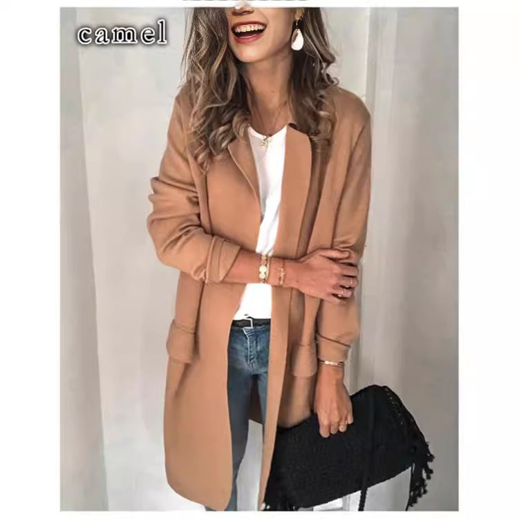 Women's fashionable and elegant fleece coat with practical pockets NOVAE