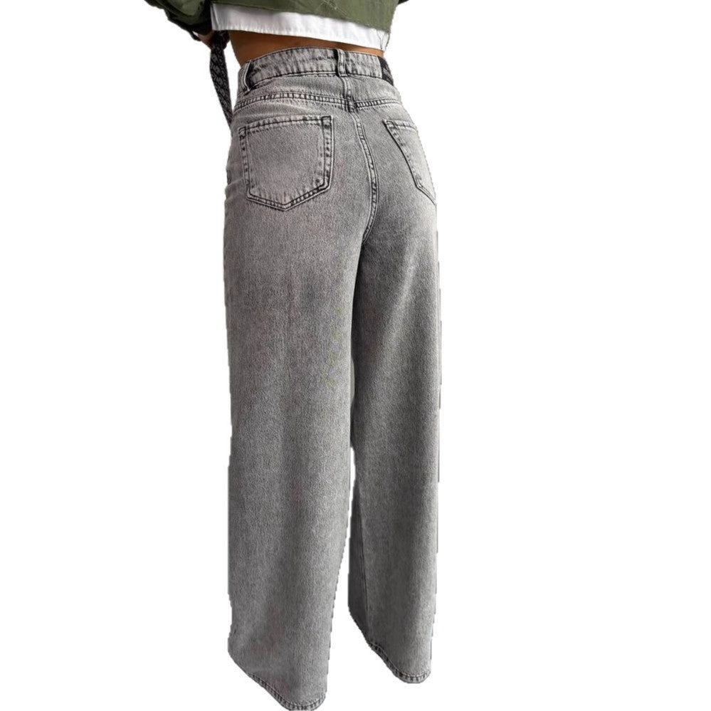 Women's cropped denim jacket with practical button closure and modern look NOVAE