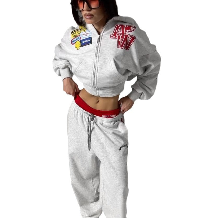 Women's leisure loungewear set with hooded jacket and casual trousers NOVAE