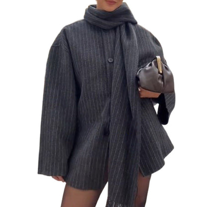 Women's fashionable and casual wool jacket with a chic collar NOVAE