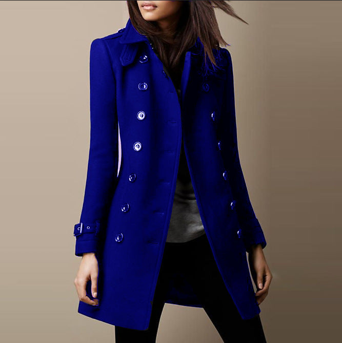 Women's fashionable city coat with double-button closure and classic details NOVAE