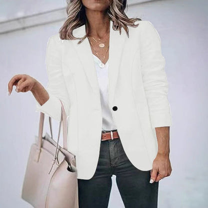 Women's elegant blazer jacket with a tailored cut and discreet pockets NOVAE