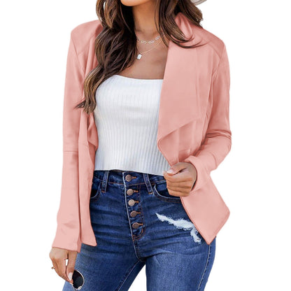 Women's casual blazer jacket with open cut and elegant details NOVAE