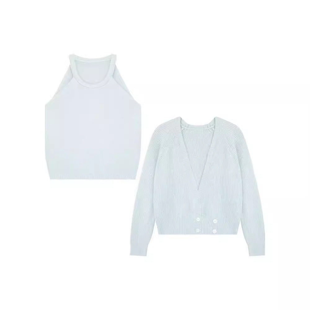 Women's open-cut ribbed cardigan NOVAE