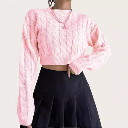 Women's cozy cropped cable-knit sweater NOVAE