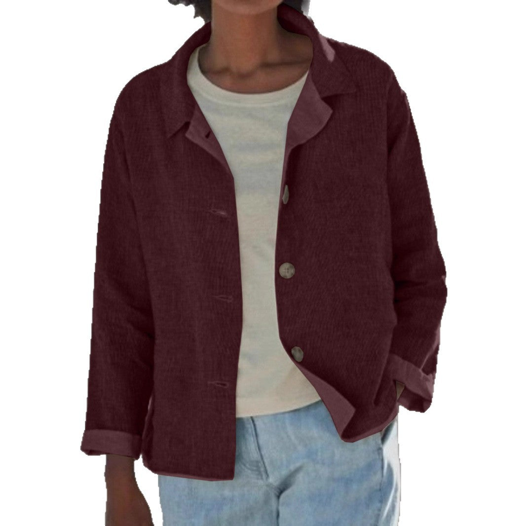 Women's lightweight and casual cotton jacket with buttoned details NOVAE