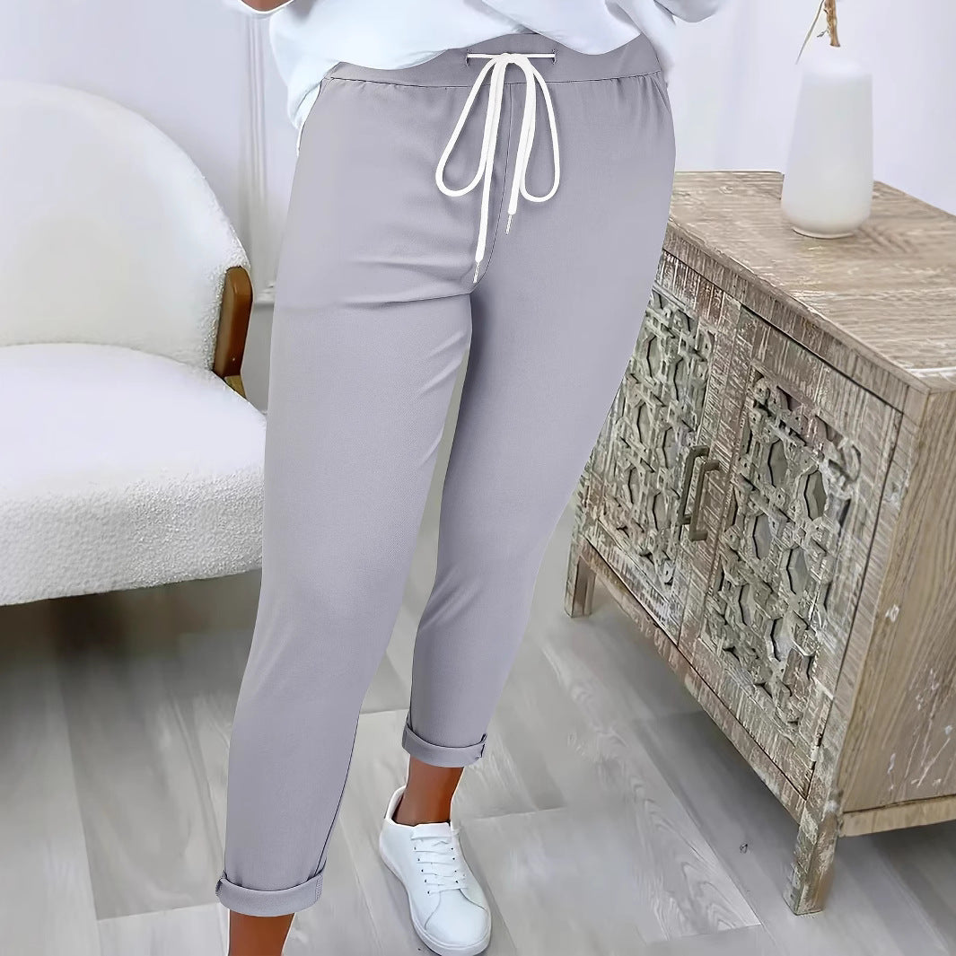 Women's Comfortable Leisure Trousers with Adjustable Waistband and Casual Cut NOVAE