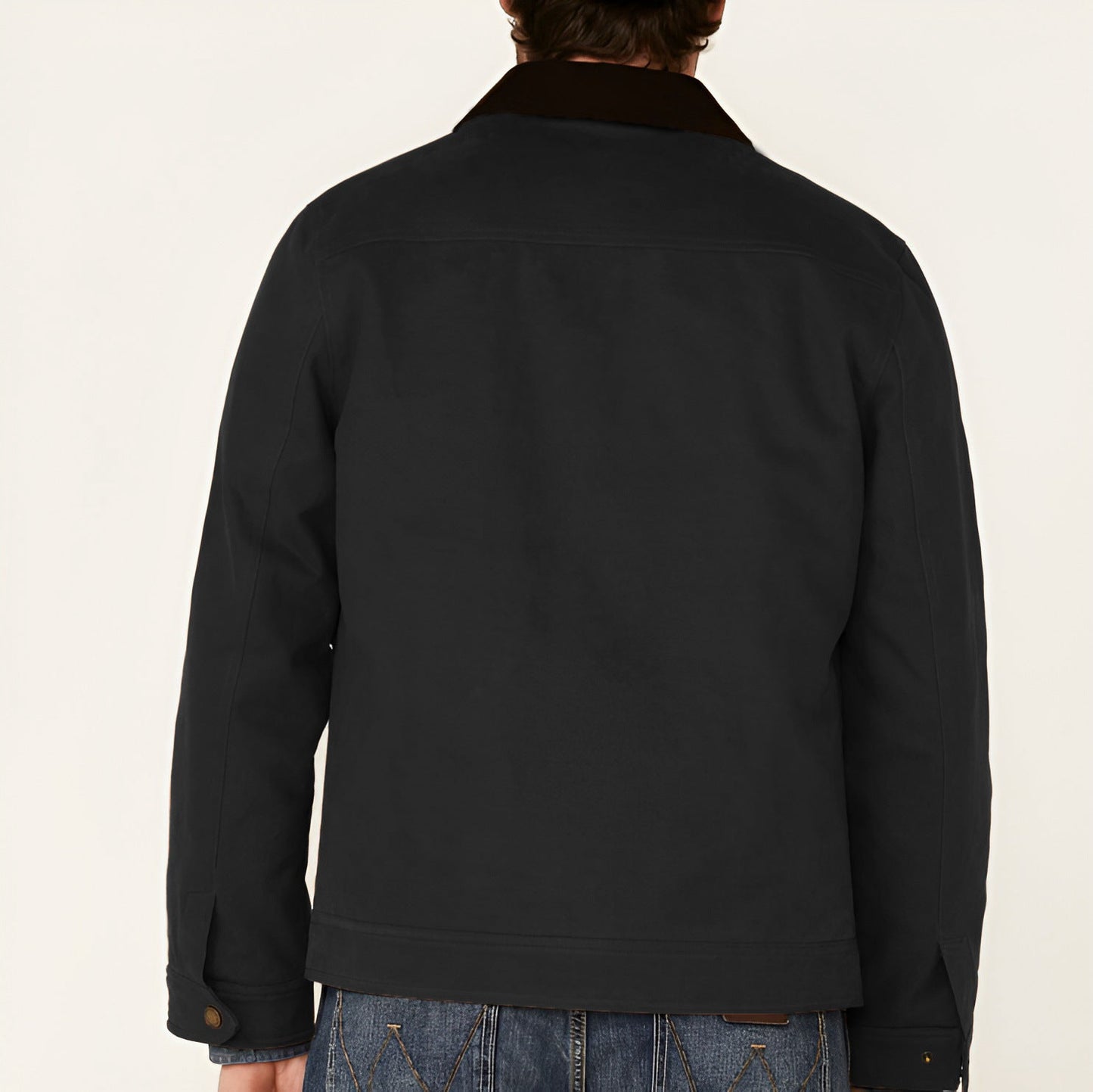 Men's robust cotton jacket with a warm coat-like collar NOVAE