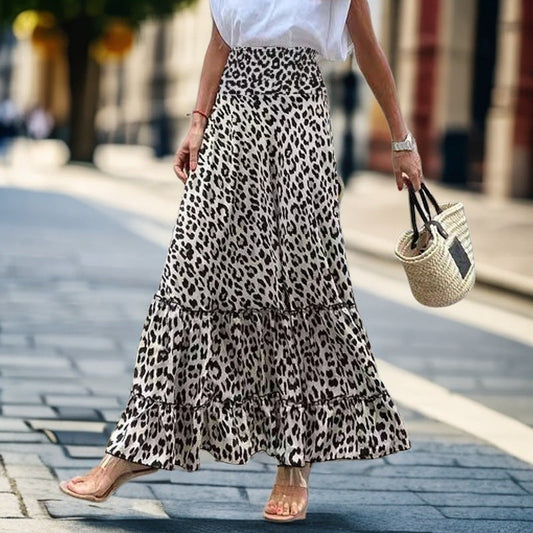 Women's maxi skirt with a flowing cut and voluminous flounce NOVAE