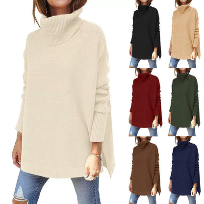Women's Oversized Textured Turtleneck Sweater NOVAE