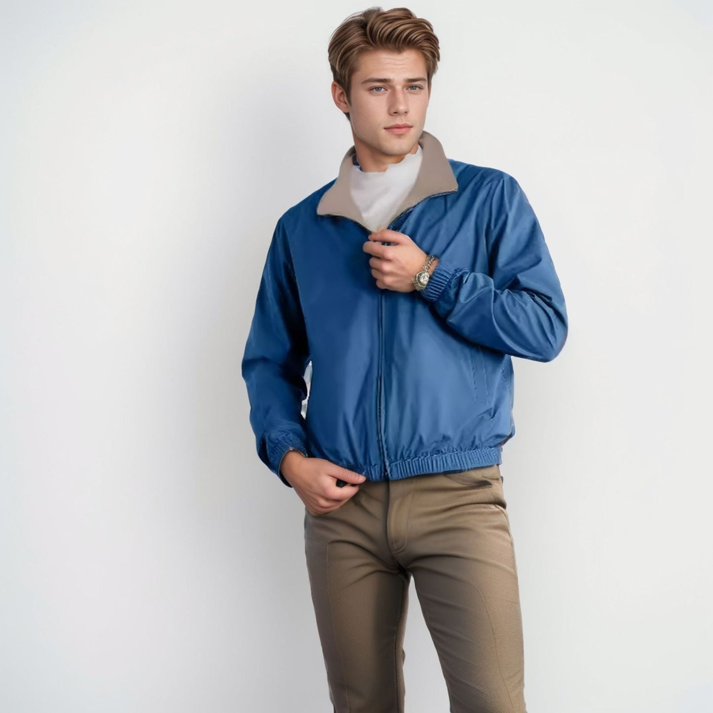 Men's lightweight transitional jacket with high-closing collar NOVAE