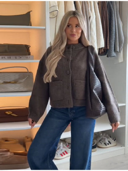 Women's oversized cardigan with button details NOVAE