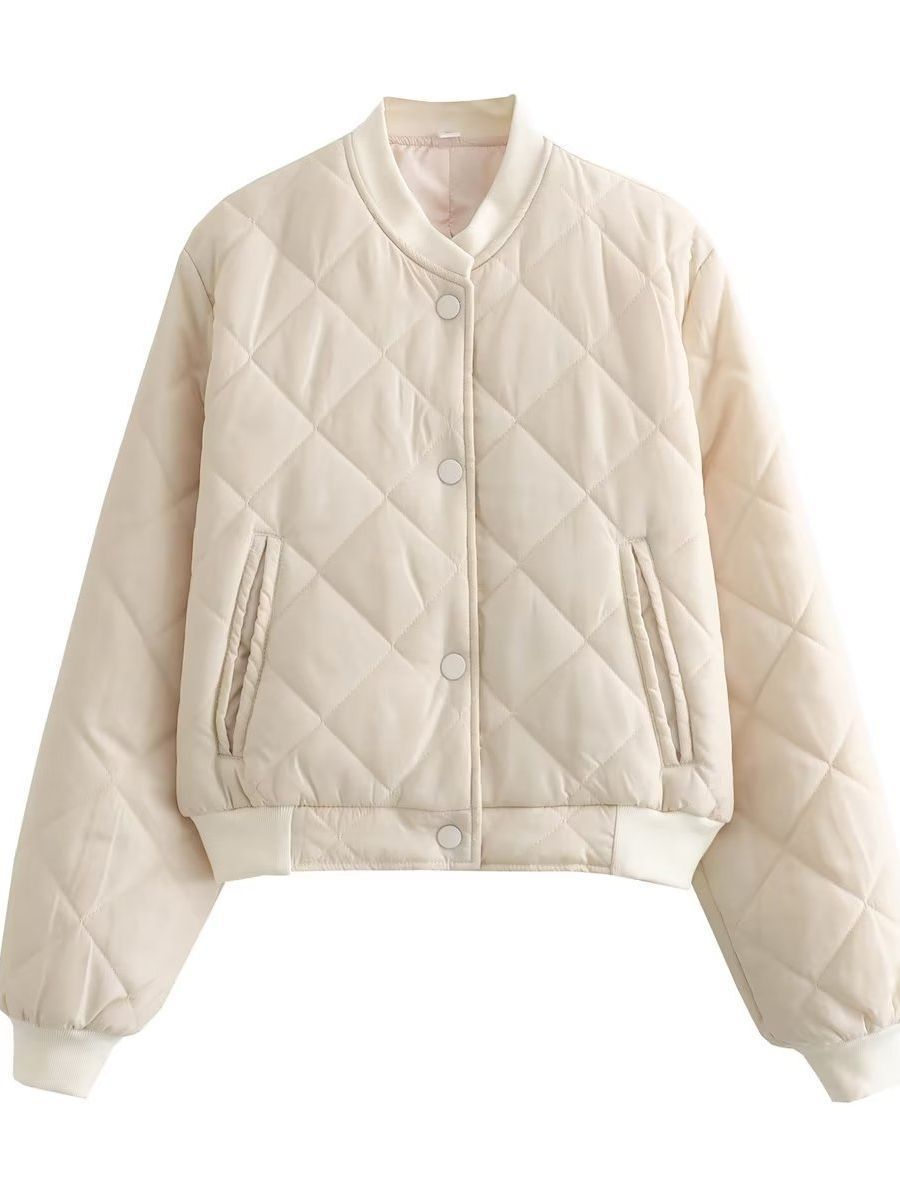 Women's quilted bomber jacket with practical slip pockets and elasticated waistband NOVAE