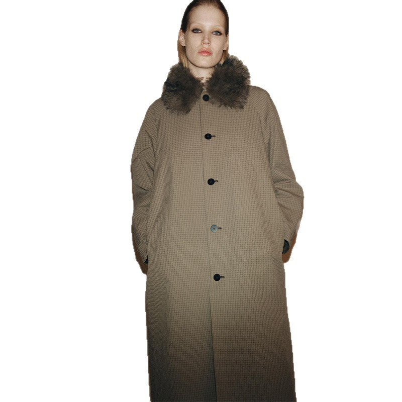 Women's fashionable coat jacket with elegant collar and button closure NOVAE