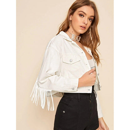 Ladies
 Short fringed jacket with trendy design and casual cut NOVAE