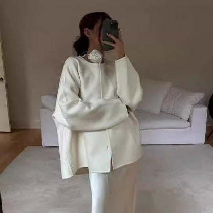 Women's elegant oversized jacket with voluminous collar NOVAE