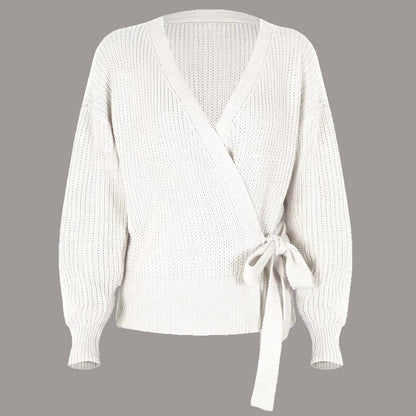 Women's Cool Wrap Cardigan with Modern Ruffle Details NOVAE