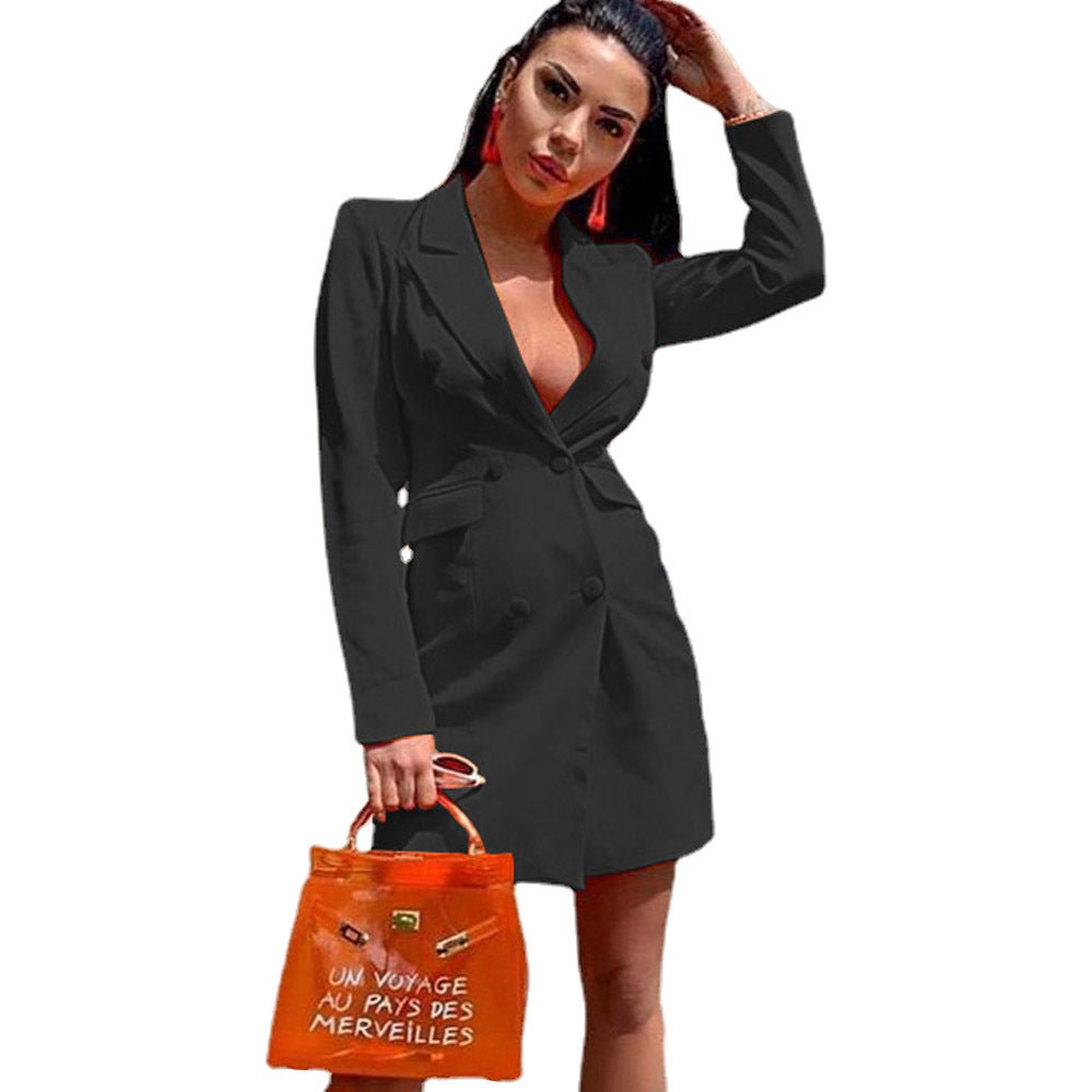 Women's blazer dress with double-breasted button closure and elegant silhouette NOVAE