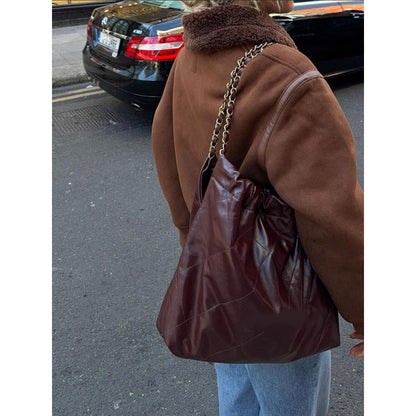 Women's fashionable lambskin jacket with trendy collar NOVAE