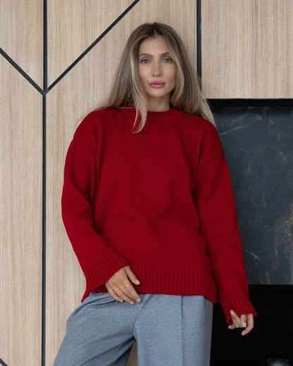 Women's chunky knit sweater with a relaxed fit and ribbed cuffs NOVAE