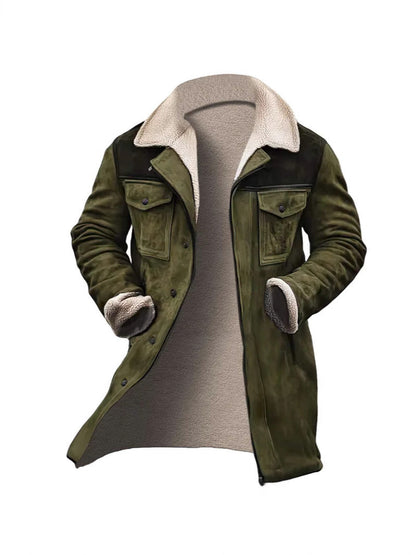 Men's playfully chic suede jacket with warm fleece lining NOVAE