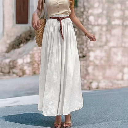 Women's Long Maxi Skirt with Elastic Waistband and Flowing Fabric NOVAE