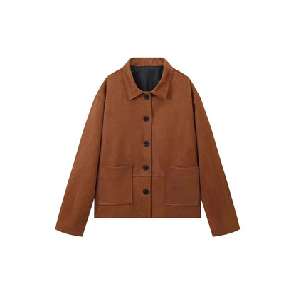 Women's fashionable suede jacket in a casual oversized cut NOVAE