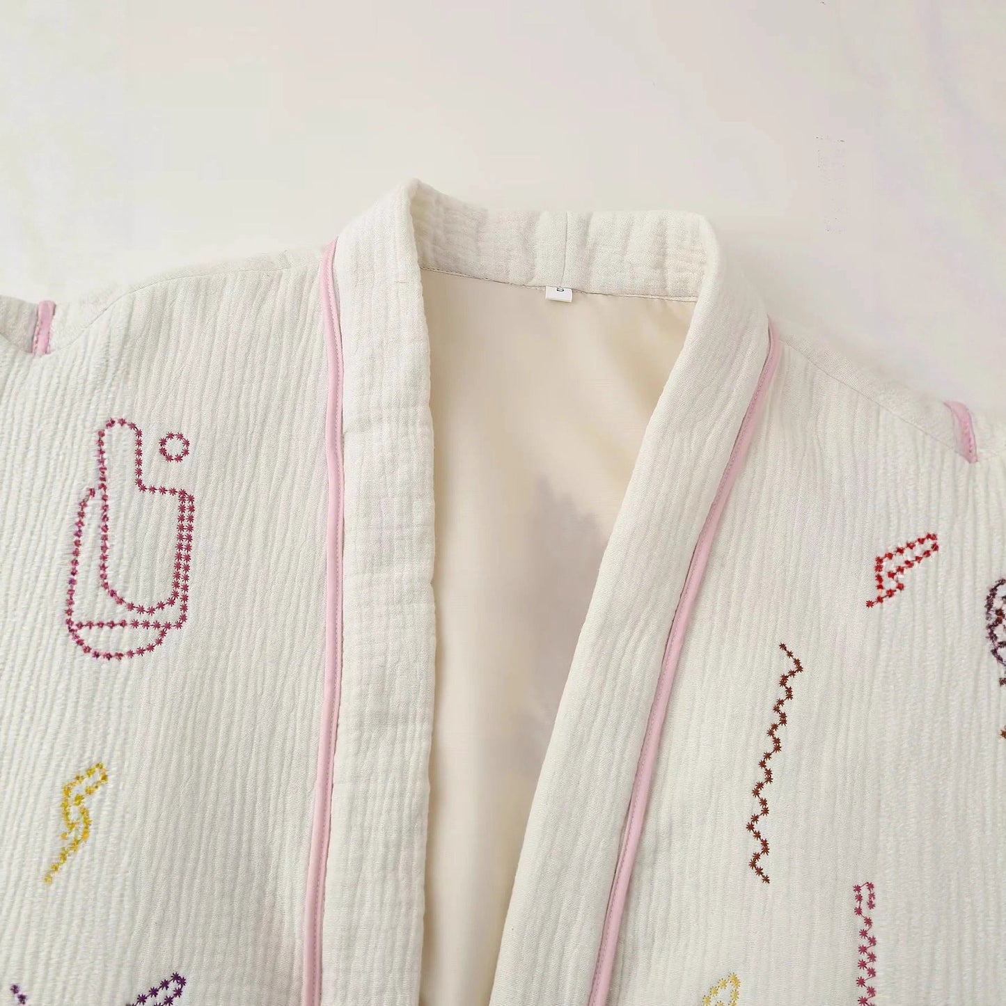 Women's casual kimono jacket with unique embroidery NOVAE