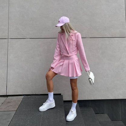 Women's blazer dress with a tailored cut and elegant pleats NOVAE