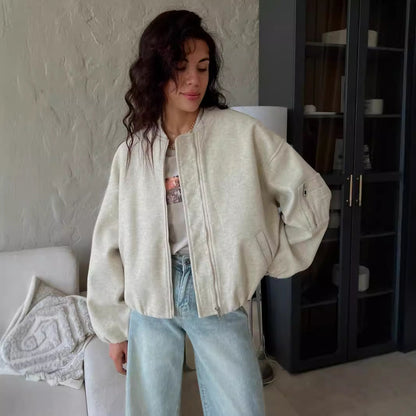 Women's casual bomber jacket with quilted design and practical pockets NOVAE