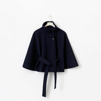 Women's Relaxed Fit Cape Jacket with Tie Belt NOVAE