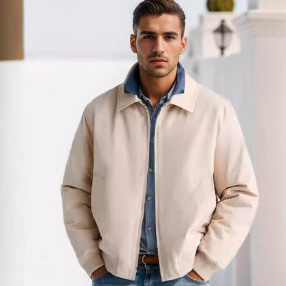 Men's fashionable transitional jacket in a sporty cut with zipper and practical pockets NOVAE