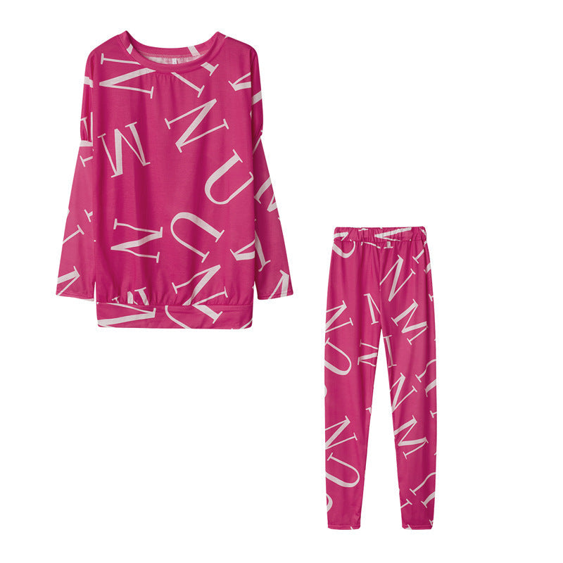 Women's pajama set with long-sleeved top and elasticated pants NOVAE