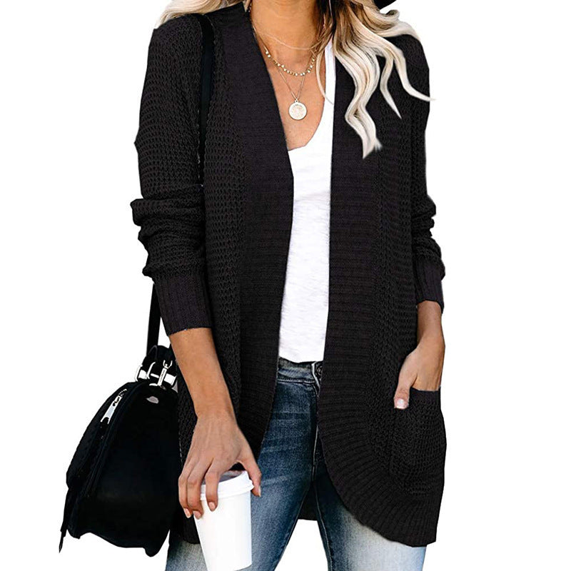 Women's open-front cardigan with practical pockets NOVAE