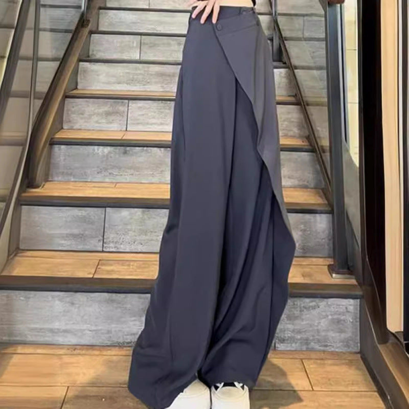 Women's wide-leg palazzo trousers with an asymmetrical cut NOVAE