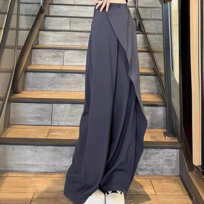 Women's wide-leg palazzo trousers with an asymmetrical cut NOVAE