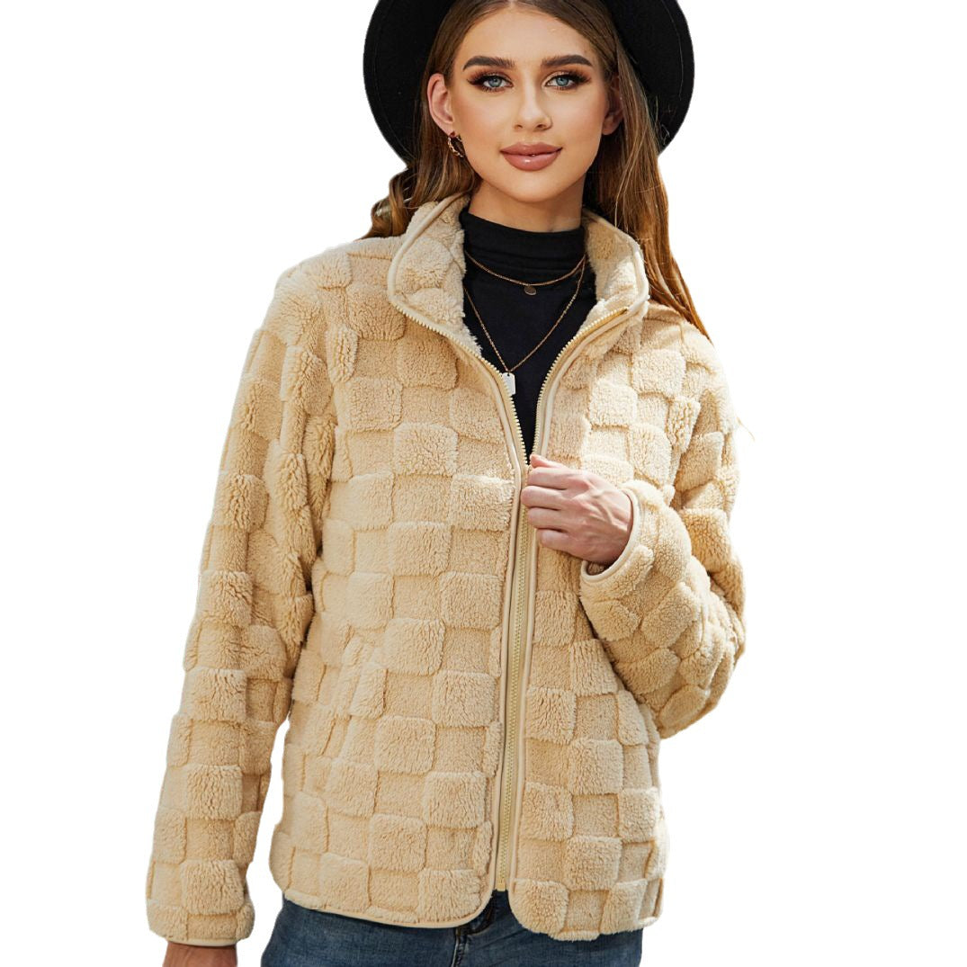 Women's Cozy Transitional Jacket with Textured Surface NOVAE