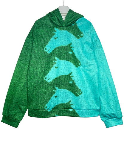 Women's hoodie with creative horse pattern and comfortable fit NOVAE