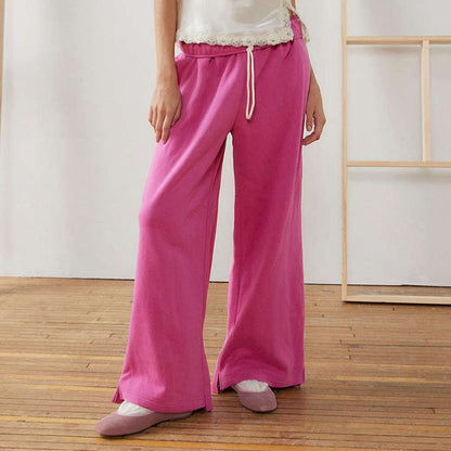 Women's wide-leg leisure trousers with elasticated waistband and drawstring NOVAE