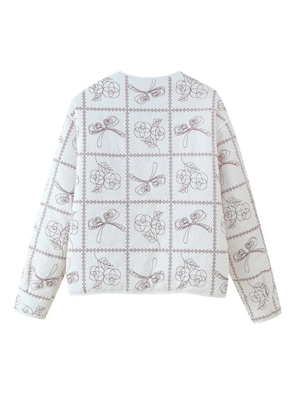 Women's jacket with floral pattern and practical pockets NOVAE