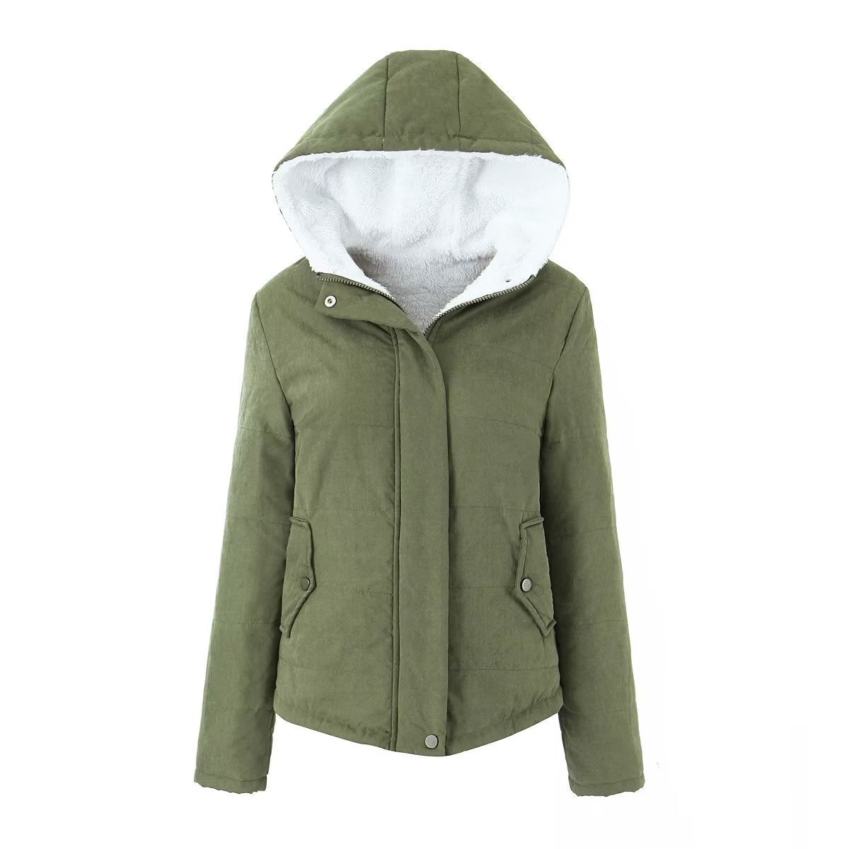 Women's quilted transitional jacket with hood and practical pockets NOVAE