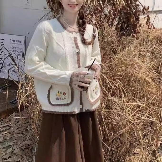 Women's cardigan with floral pattern NOVAE