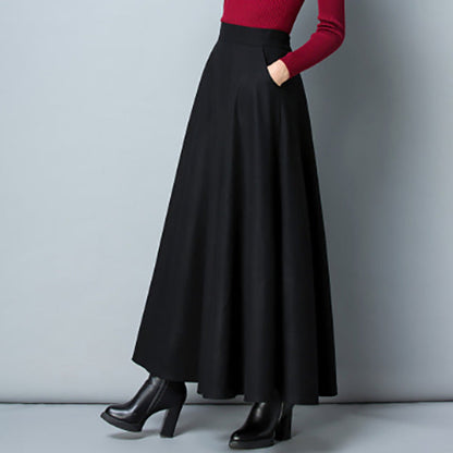 Women's Elegant Maxi Skirt with Swinging Hem and Practical Pockets NOVAE