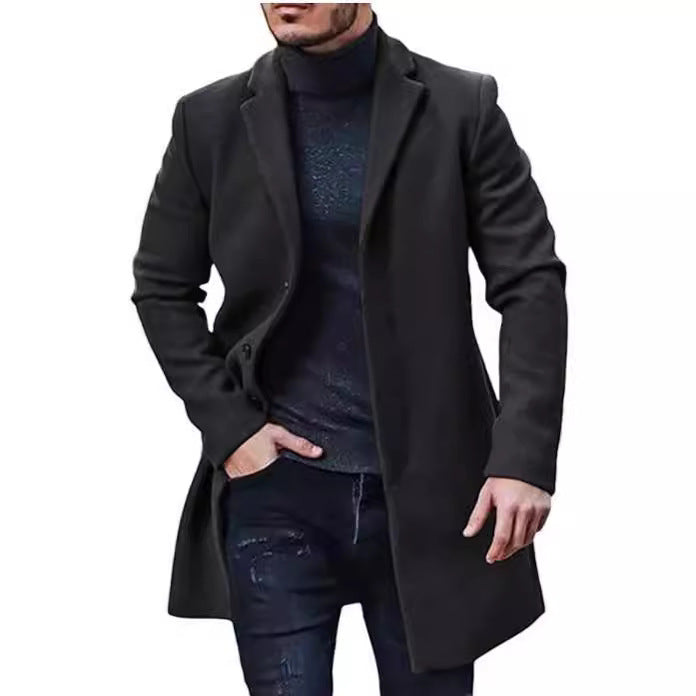 Men's elegant long coat with a slim fit NOVAE