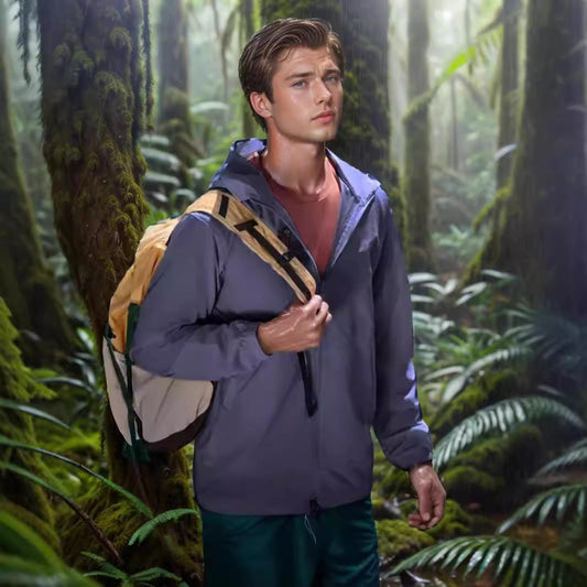 Men's weatherproof utility jacket with adjustable hood system NOVAE