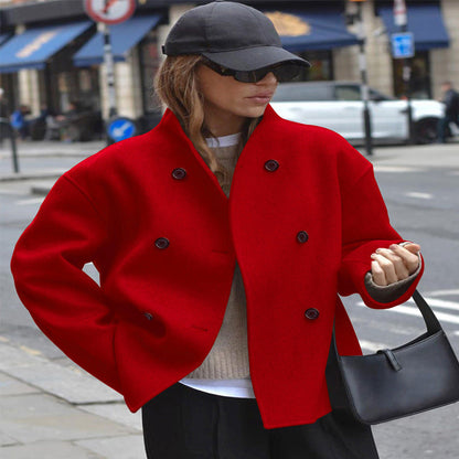 Women's lined boucle jacket with double button placket NOVAE