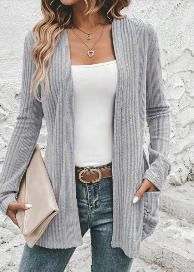 Women's cardigan with open design and practical pockets NOVAE