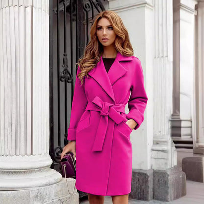 Women's Elegant Trench Coat with Belt and Practical Pockets NOVAE