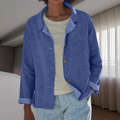 Women's lightweight and casual cotton jacket with buttoned details NOVAE